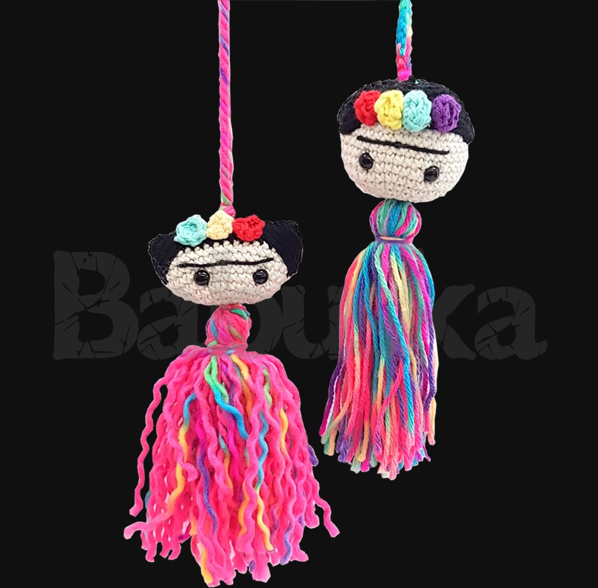 barba suizo Establecimiento Colgantes Frida - Tejidos al crochet - Babuska con amor